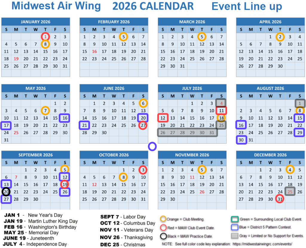 Midwest Air Wing 2026 Event Line Up